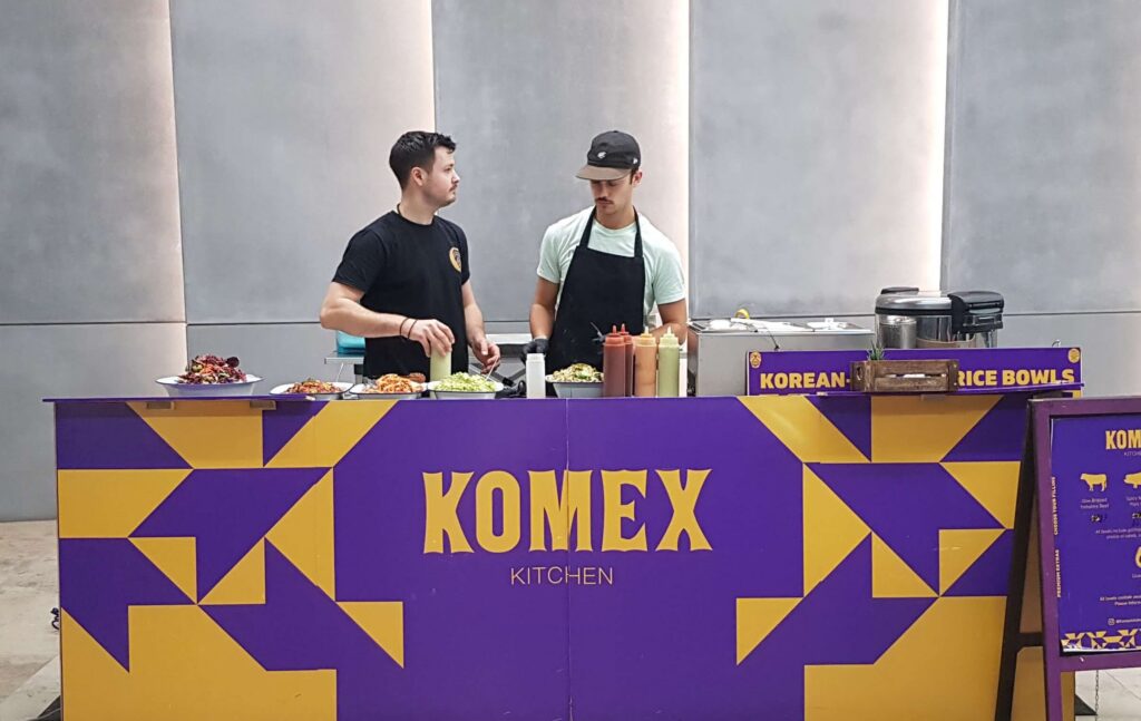 Komex serving a corporate lunch