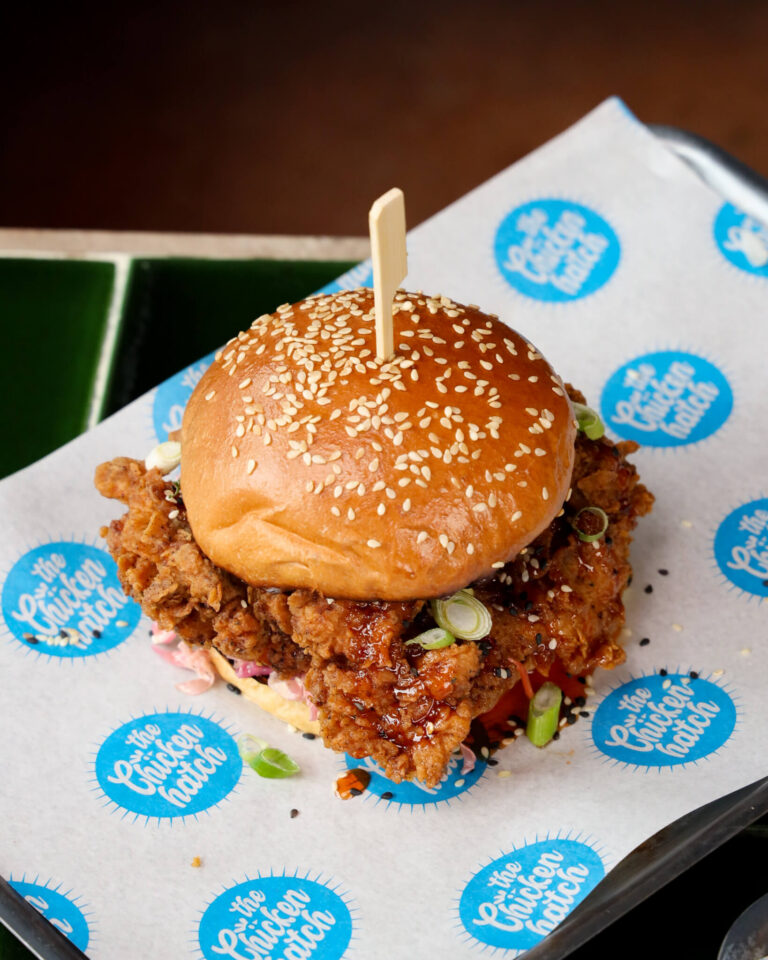 Corporate lunch chicken burger