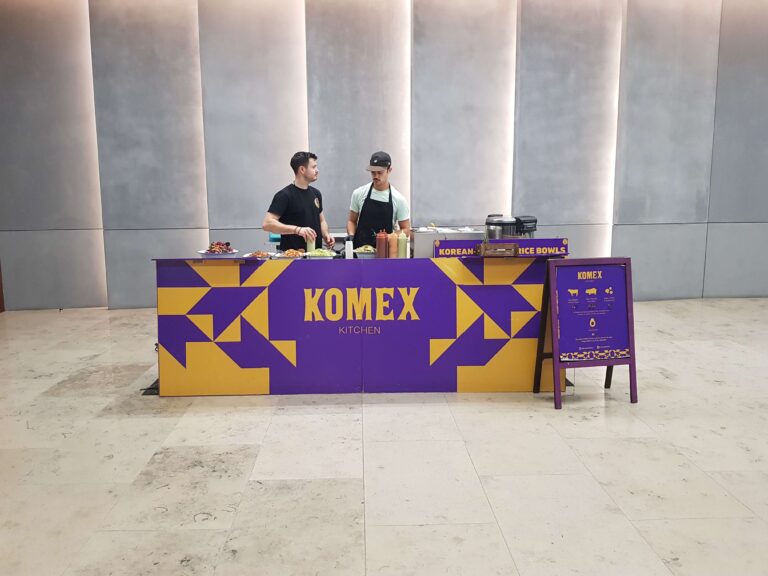 Indoor pop up BBQ stall
