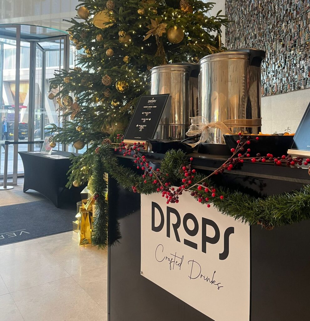Mulled wine station in an office foyer