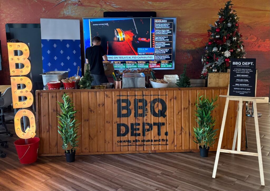 Street Food trader set up for Christmas event